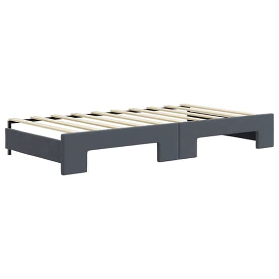 Jena Velvet Daybed With Guest Bed And Mattress In Dark Grey_5