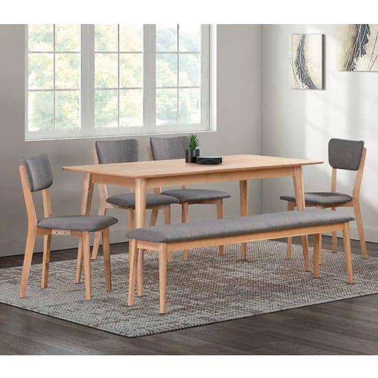 Javion Rectangular 1600mm Wooden Dining Table In Natural Oak_2