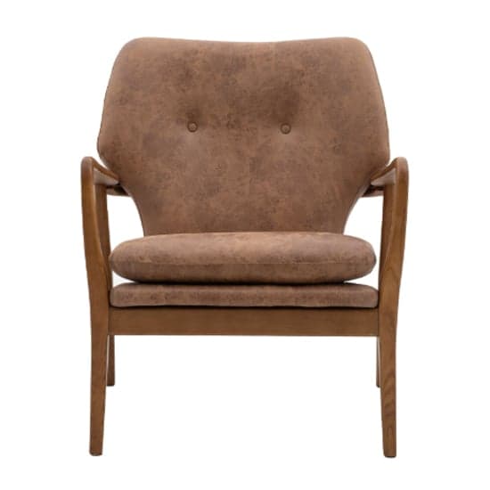 Jenson Upholstered Leather Armchair In Brown_3