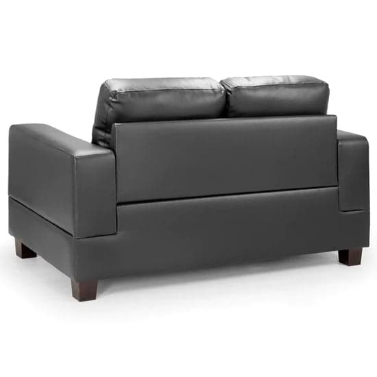 Jerri Faux Leather 2 Seater Sofa In Black_2
