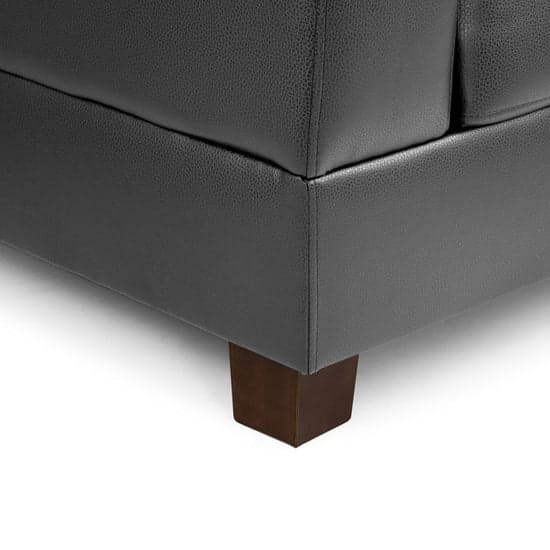 Jerri Faux Leather 2 Seater Sofa In Black_3