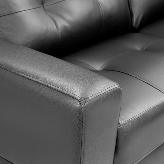 Jerri Faux Leather 2 Seater Sofa In Black_4