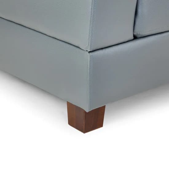 Jerri Faux Leather 2 Seater Sofa In Light Grey_3