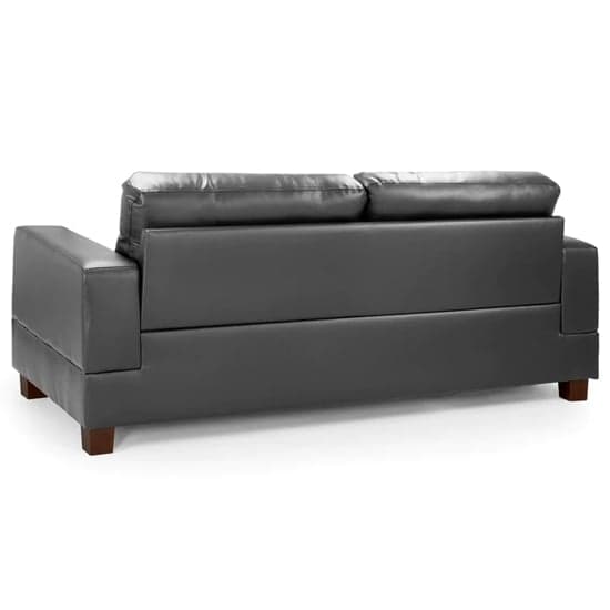 Jerri Faux Leather 3 Seater Sofa In Black_2