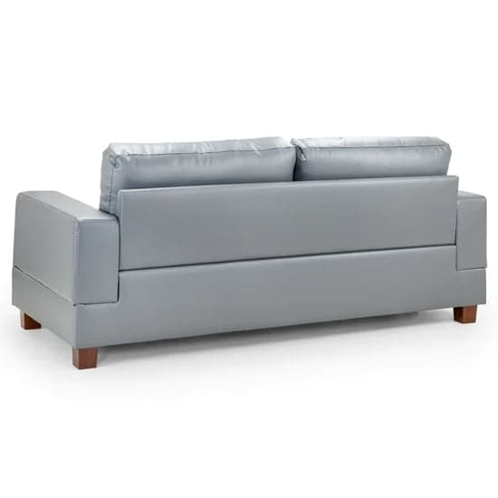 Jerri Faux Leather 3 Seater Sofa In Light Grey_2