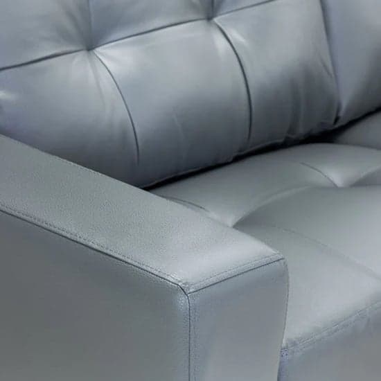 Jerri Faux Leather 3 Seater Sofa In Light Grey_4