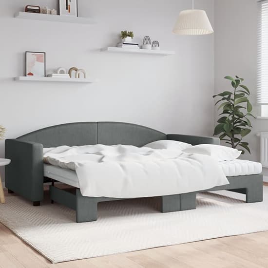 Jersey Fabric Daybed With Guest Bed In Dark Grey_1