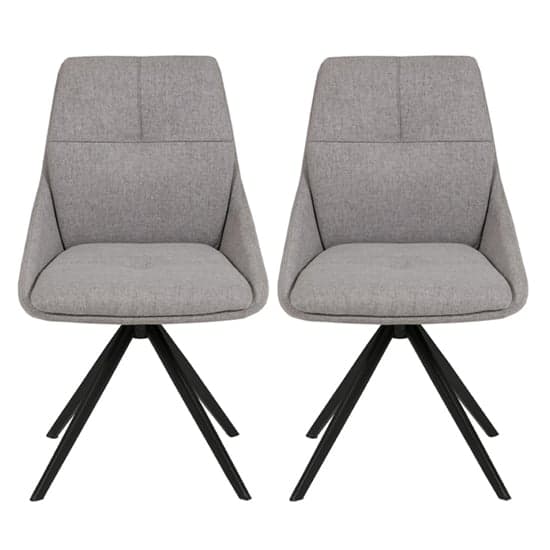 Jessa Light Grey Fabric Dining Chairs With Black Legs In Pair_1