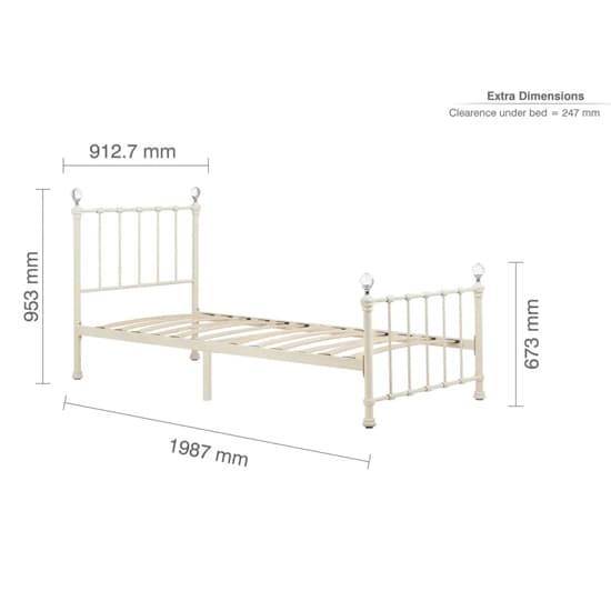 Jessika Metal Single Bed In Cream_5