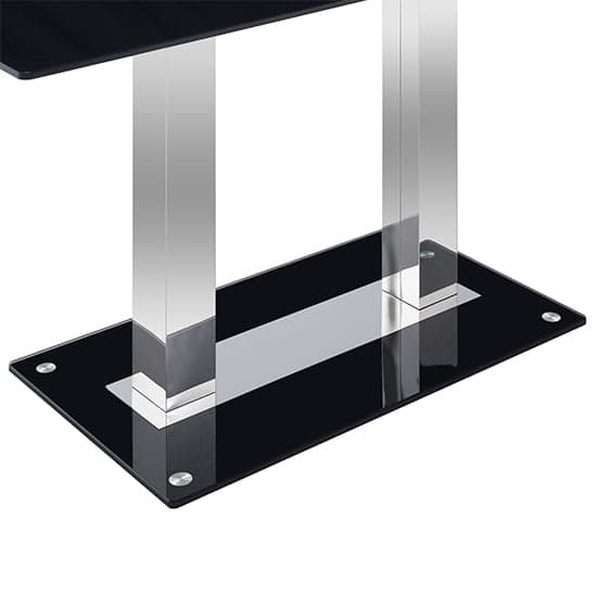 Jet Large Black Glass Dining Table With Chrome Supports_6