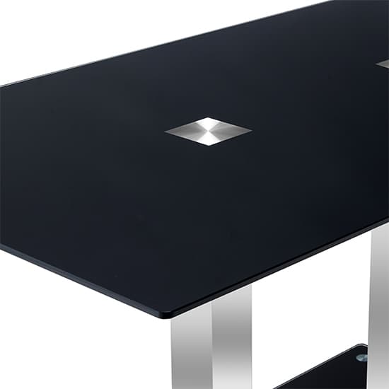 Jet Large Black Glass Dining Table With Chrome Supports_7