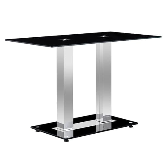 Jet Small Black Glass Dining Table With 4 Demi Z Grey Chairs_3