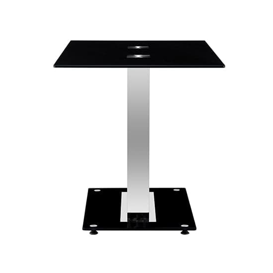 Jet Small Black Glass Dining Table With Chrome Supports_5