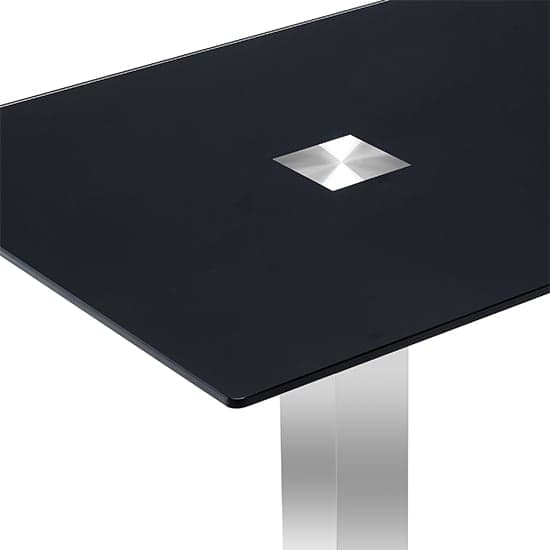 Jet Small Black Glass Dining Table With Chrome Supports_6
