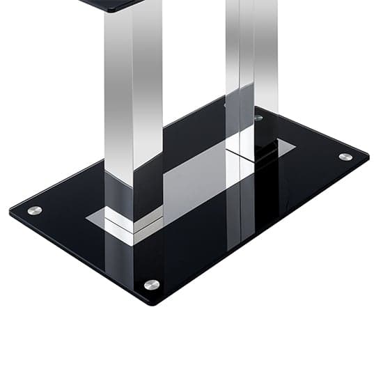 Jet Small Black Glass Dining Table With Chrome Supports_8