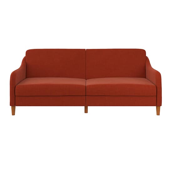 Jevic Linen Fabric Sprung Sofa Bed In Orange_5