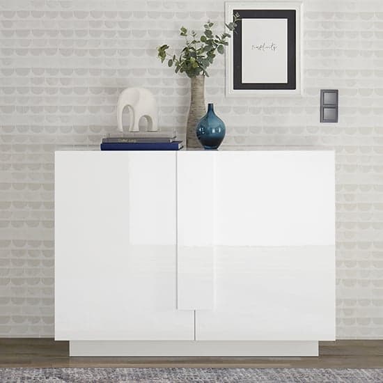 Jining High Gloss Sideboard With 2 Doors In White_1