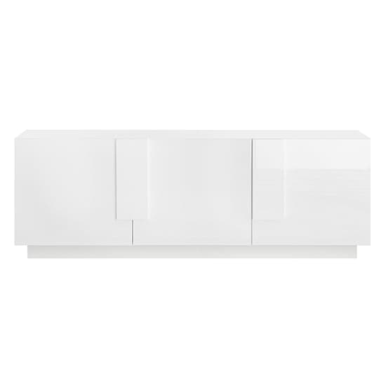 Jining High Gloss TV Stand With 3 Doors In White_3
