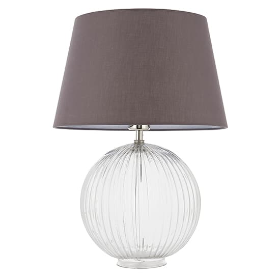Jixi Charcoal Cotton Shade Table Lamp With Clear Ribbed Base_2