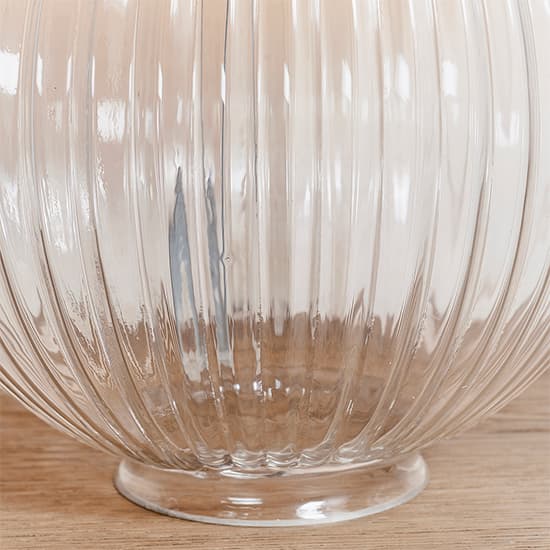 Jixi Grey Cotton Shade Table Lamp With Clear Ribbed Base_5