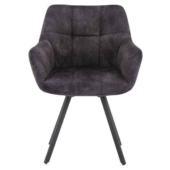 Jordan Charcoal Fabric Dining Chairs With Metal Frame In Pair_2