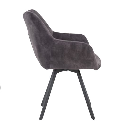 Jordan Charcoal Fabric Dining Chairs With Metal Frame In Pair_3