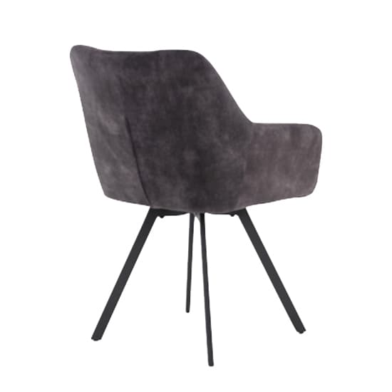 Jordan Charcoal Fabric Dining Chairs With Metal Frame In Pair_4
