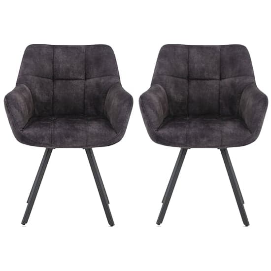 Jordan Charcoal Fabric Dining Chairs With Metal Frame In Pair_1