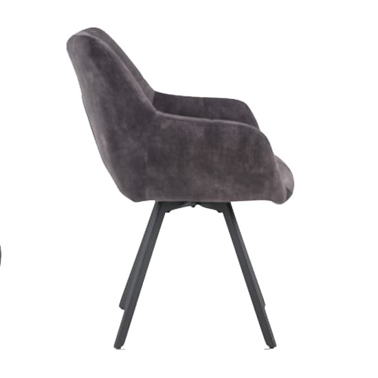 Jordan Fabric Dining Chair In Charcoal With Metal Frame_2