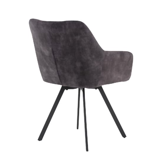 Jordan Fabric Dining Chair In Charcoal With Metal Frame_3