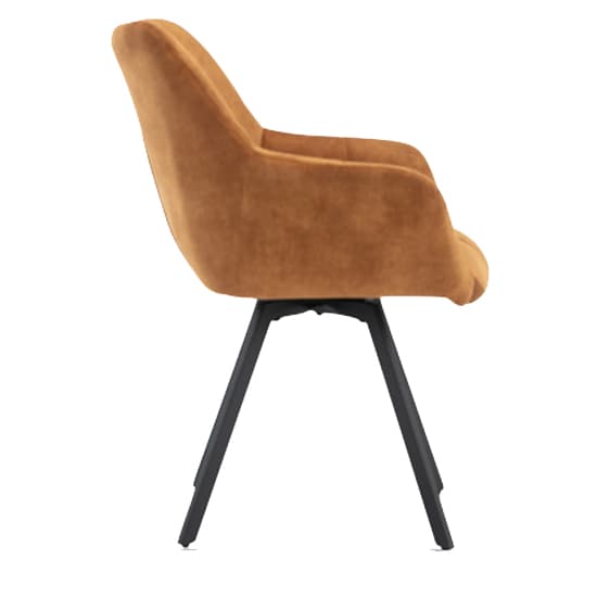Jordan Fabric Dining Chair In Rust With Metal Frame_2
