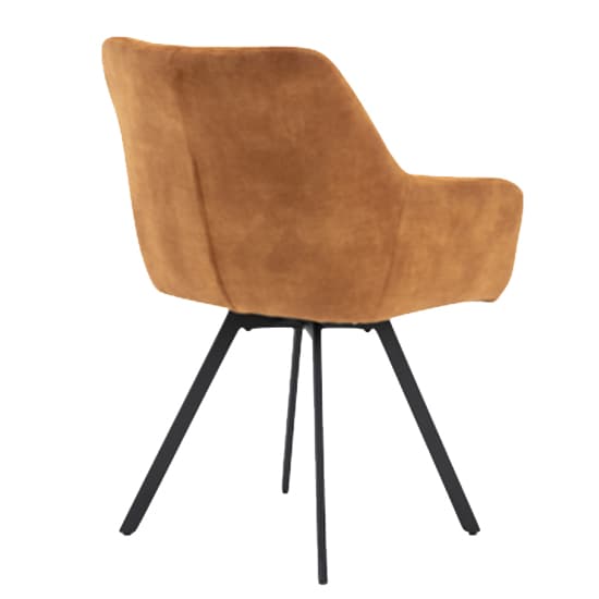Jordan Fabric Dining Chair In Rust With Metal Frame_3
