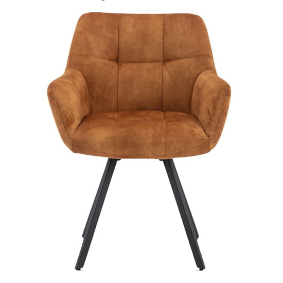 Jordan Fabric Dining Chair In Rust With Metal Frame_1
