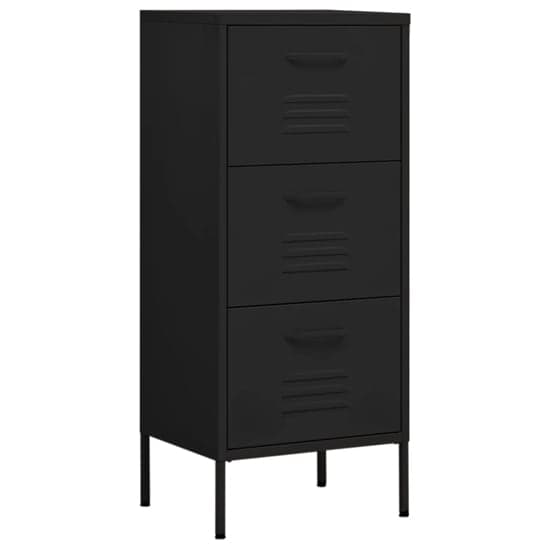Jordan Steel Storage Cabinet With 3 Drawers In Black_2