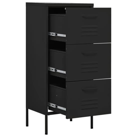 Jordan Steel Storage Cabinet With 3 Drawers In Black_4