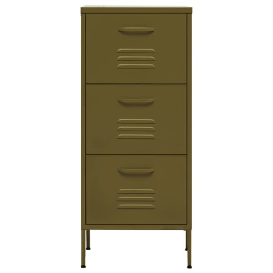 Jordan Steel Storage Cabinet With 3 Drawers In Olive Green_3