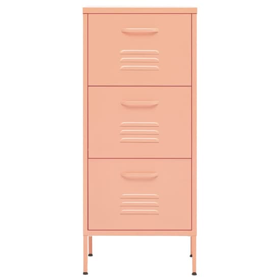 Jordan Steel Storage Cabinet With 3 Drawers In Pink_3