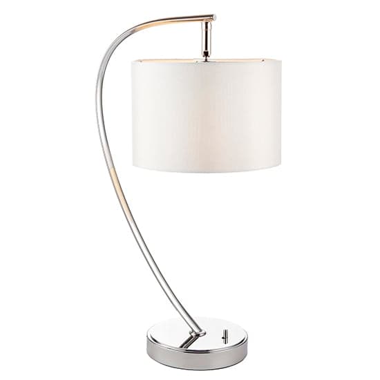 Josephine Vintage White Shade Table Lamp In Bright Nickel_2