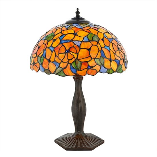 Josette Medium Tiffany Glass Table Lamp In Dark Bronze_2