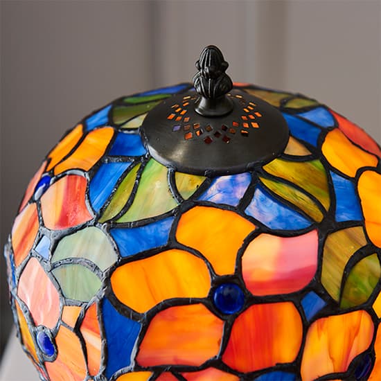 Josette Small Tiffany Glass Table Lamp In Dark Bronze_3