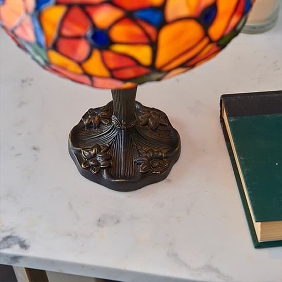 Josette Small Tiffany Glass Table Lamp In Dark Bronze_4