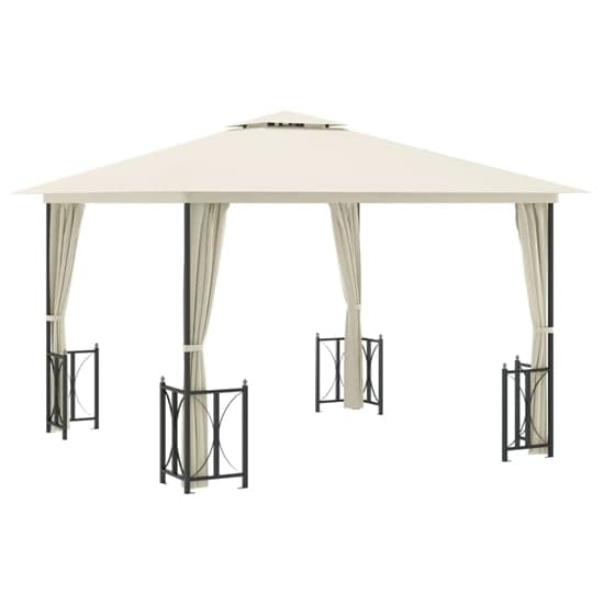 Josie 3m x 3m Gazebo With Sidewalls And Double Roofs In Cream_2