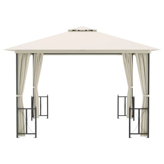 Josie 3m x 3m Gazebo With Sidewalls And Double Roofs In Cream_3