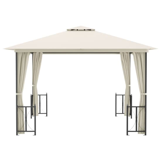 Josie 3m x 3m Gazebo With Sidewalls And Double Roofs In Cream_4