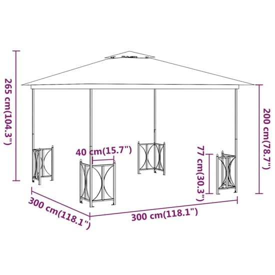 Josie 3m x 3m Gazebo With Sidewalls And Double Roofs In Taupe_6