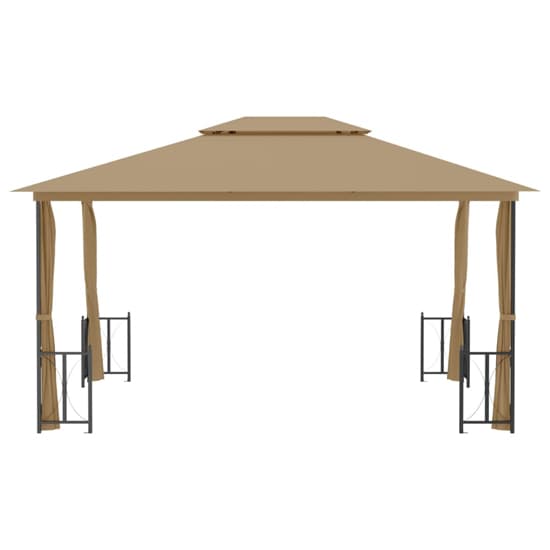 Josie 3m x 4m Gazebo With Sidewalls And Double Roofs In Taupe_3