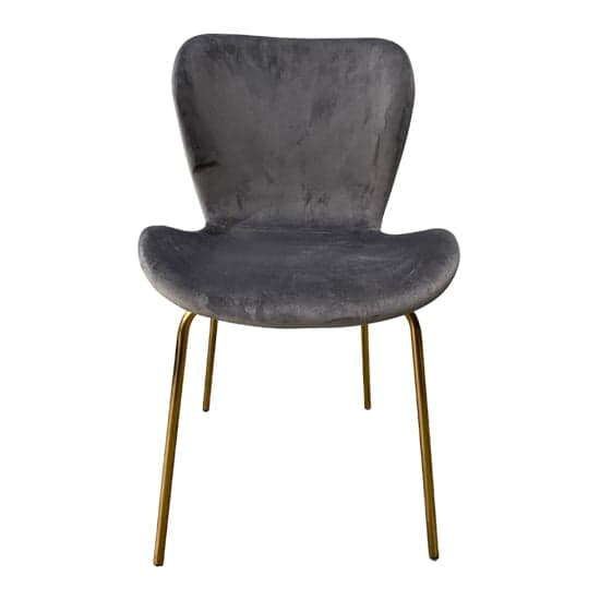 Josie Velvet Dining Chair In Dark Grey With Brass Legs_2