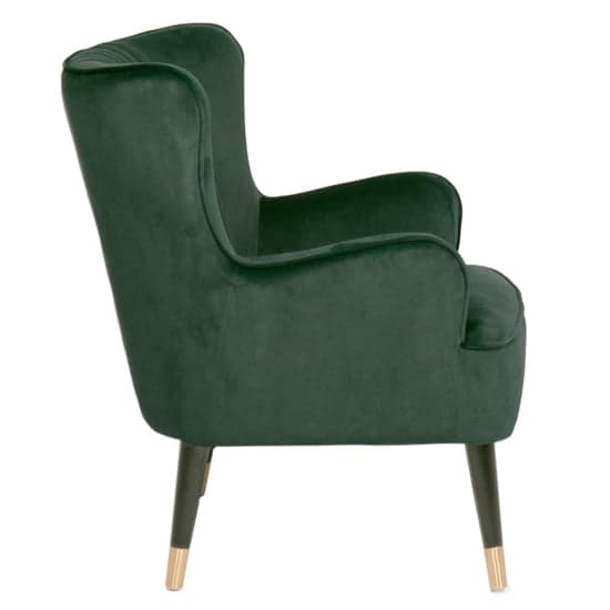 Juke Velvet Accent Chair With Black Wooden Legs In Green_2