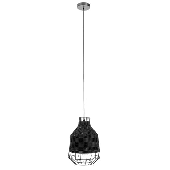 Julia Rattan Ceiling Pendant Light In Black Furniture in Fashion