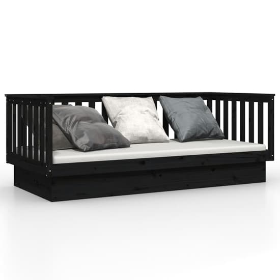 Julia Solid Pine Wood Single Day Bed In Black_2
